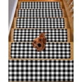 thumbnail image 2 of Stair Treads for Wooden Steps, Black White Plaid Peel and Stick Stair Treads with Adhesive, Gradient Geometric Buffalo Checkered Non Slip Indoor Stairs Runner Rugs Mats for Elders Dogs 8"x30"7PCS, 2 of 7