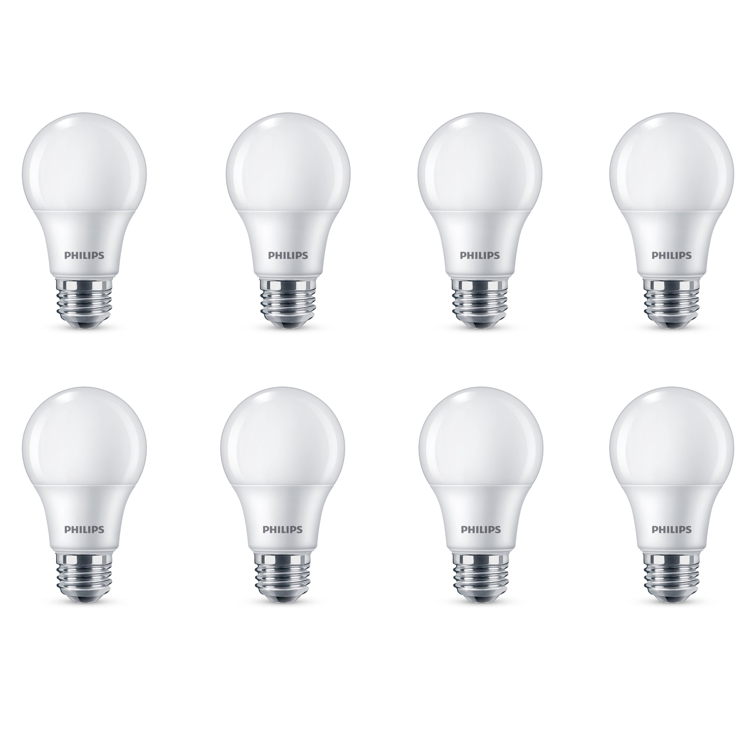 Philips LED 60-Watt Equivalent A19 General Purpose Household Light Bulb, Frosted Daylight, Non-Dimmable, E26 Medium Base (8-Pack)