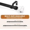thumbnail image 4 of Knobelite Black 2 Pack Window Treatment Single Curtain Rod, Adjustable Drapery Rod Set from 48 to 86 Inches with Crystal Finial Finials(4-7.2ft), 1-Inch Diameter Curtain Rods for Windows, 4 of 6
