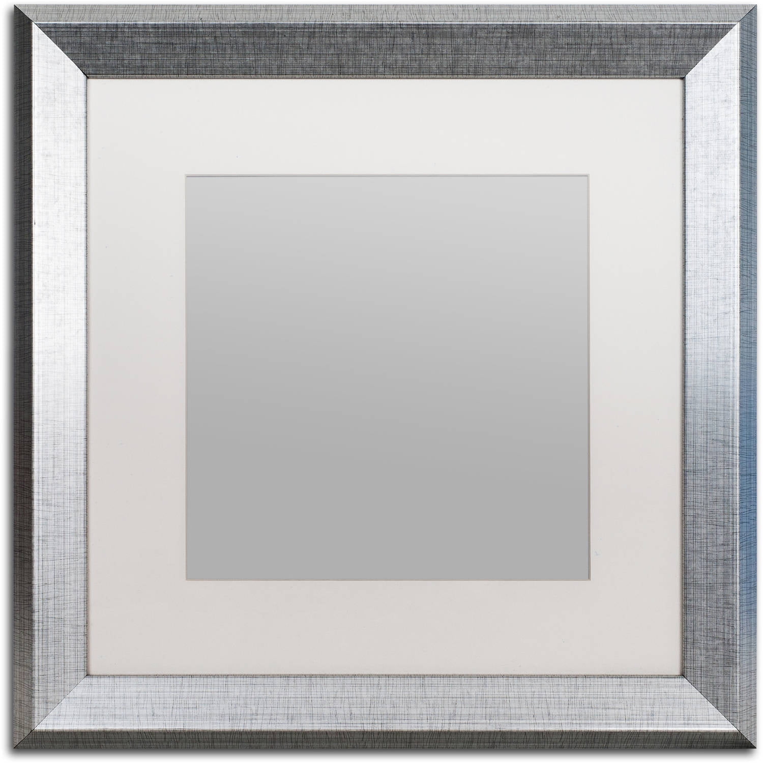 Trademark Fine Art Heavy-Duty 16x16 Silver Picture Frame with 11x11 White  Mat