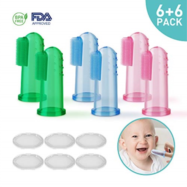baby finger toothbrush with case 12 pcs silicone toothbrush for babies