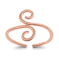 thumbnail image 2 of 12mm Fashionable Swirl Toe Band Ring 925 Sterling Silver Thin Adjustable Stylish Rings For Women, 2 of 5