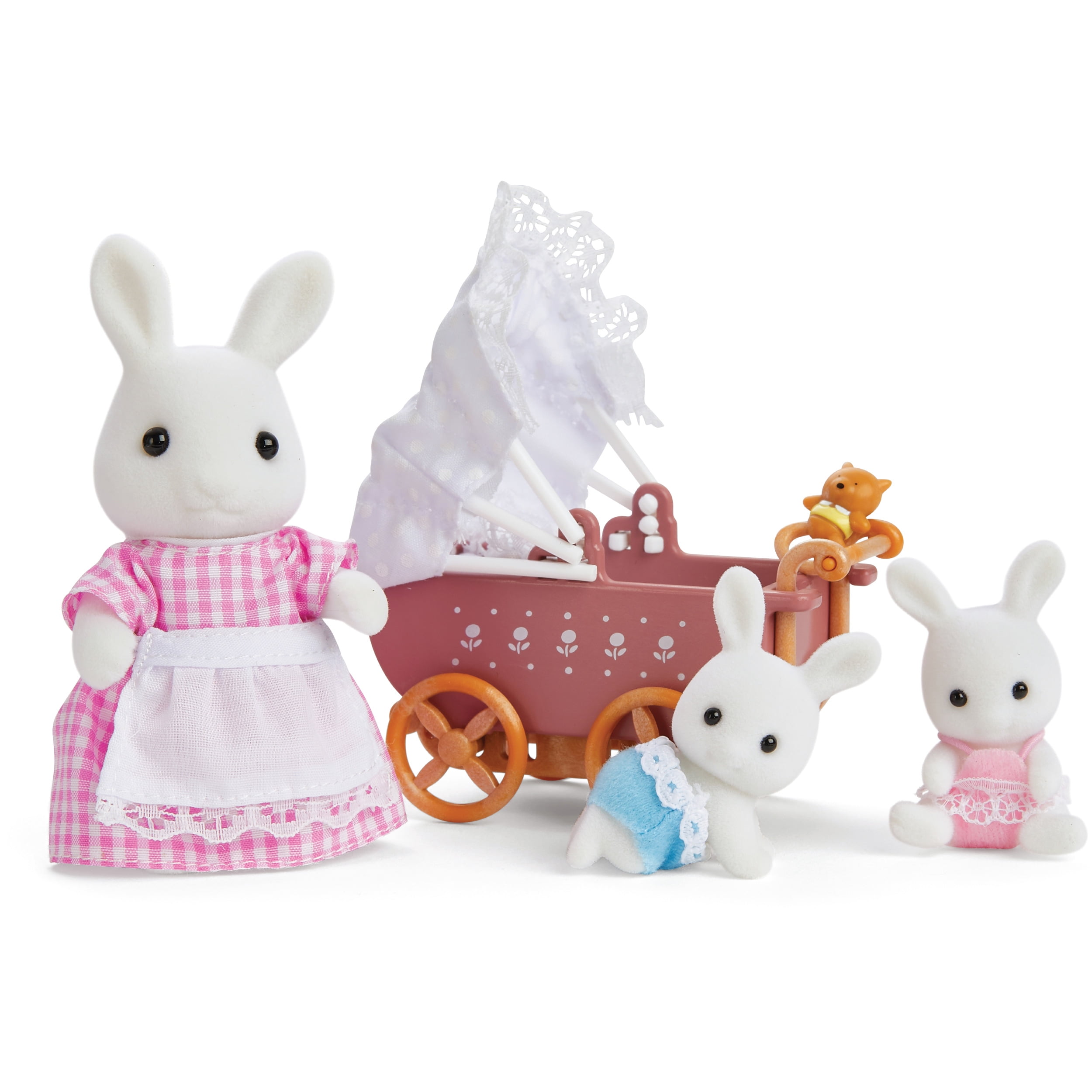 Calico Critters Patty N Paden s Double Stroller Dollhouse Playset with Figures and Accessories Walmart