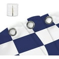 thumbnail image 4 of White Navy Blue Modern Checkered Shower Curtains for Bathroom Decor, Boho Minimal Abstract Aesthetic Shower Curtain, Cute Retro Checkerboard Groovy Teen Girls Bathroom Accessories with Hooks, 72X72in, 4 of 6