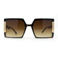 thumbnail image 3 of Womens Rimless Mod 90s Squared Butterfly Designer Sunglasses Tortoise Brown, 3 of 4