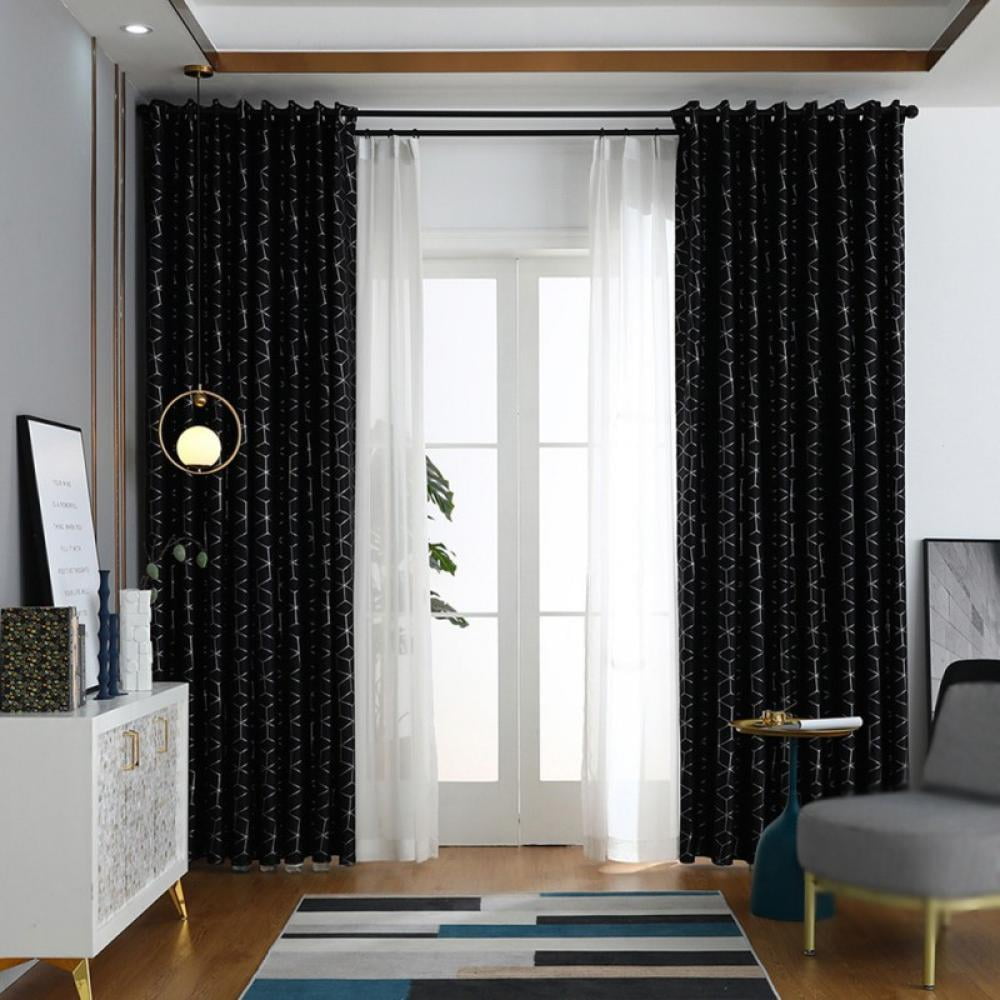 2 Panels Blackout Material Thermal Door Window Curtain Drapes Curtains Decor 