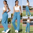thumbnail image 5 of Women Soft Knit Wide Leg Pants Sevevn Elastic Drawstring High Waist Loose Fit Trousers With Side Pockets, Assorted Solid Colors For Lounging Sleepwear And Daily Casual Home Outfits, 5 of 7