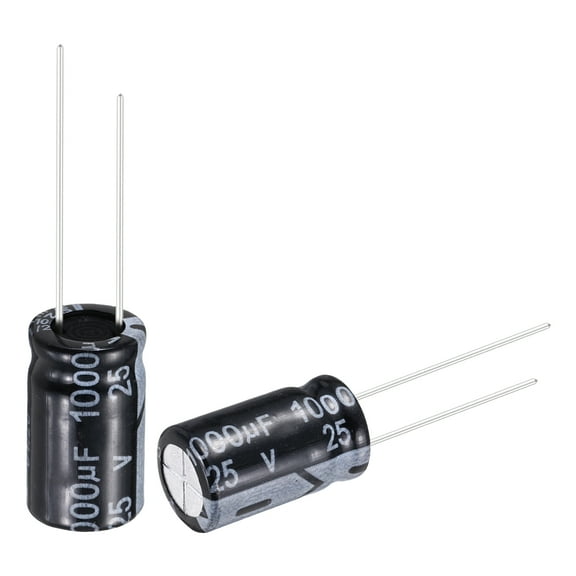 1000uF 25V Capacitors, Aluminum Electrolytic Capacitors 105C High Temp 10pcs