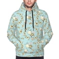 thumbnail image 2 of Bingfone Cute Honeybees Men's Drawstring Hoodie Long Sleeve Pocket Sweatshirts-Small, 2 of 6