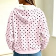 thumbnail image 5 of IUYRTFE Women's Polka Dot Zip Up Hoodie with Pockets Drawstring Long Sleeve Casual Jacket, 5 of 9