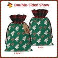 thumbnail image 2 of Cauagu Gingerbread Snowman Cookies Print Christmas Linen Gift Bag,Christmas Goody Gift Bags with Plaid Drawstrings Xmas Presents Bags Holiday with Gift Tag Cards-Black, 2 of 8