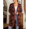 thumbnail image 2 of Halloween Day Cardigan Sweaters for Women V-Neck Open Front Cardigan Bat Printed Mid-Length Cardigans, 2 of 6