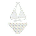 thumbnail image 3 of Colorful Polka Dots Strappy Swimsuit Bikini Set-Beach Pool Wear-Jacuzzi, 3 of 8