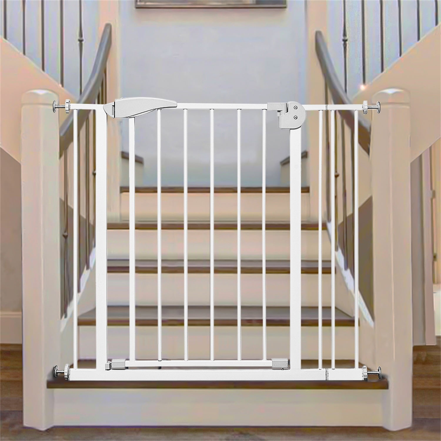 Pefilos Walk Through Metal Pet Safety Gate Pressure Mounted Door for Baby, Dog Cat Pefilos Walk Through Metal Pet Safety Gate Pressure Mounted Door for Baby, Dog Cat