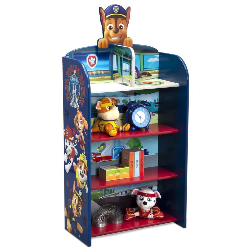 Nick Jr. PAW Patrol Wooden Playhouse 4Shelf Bookcase for Kids by Delta