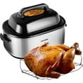thumbnail image 3 of Superjoe 24 QT Electric Roaster Oven, Stainless Steel Roaster Pan with Self-Basting Lid Removable Insert Pot, Silver, 3 of 10