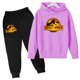 thumbnail image 3 of Ropa para niños de 3 a 12 años, estampado de dinosaurios de película, sudadera con capucha y pantalones de moda para niños y niñas, conjunto deportivo informal encantador de 2 piezas para correr, 3 of 5