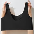 thumbnail image 5 of Women's Pullover Fixed Cup Bra, Full Coverage Wire Free Underwear with Wide Straps, Back Smoothing Light Support Bra | VerBelle,Black L, 5 of 6