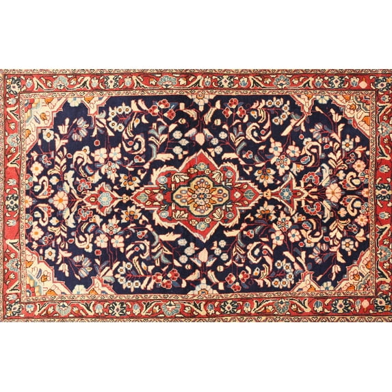 Ahgly Company Indoor Rectangle Traditional Red Medallion Area Rugs, 2' x 4'