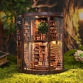 thumbnail image 2 of Book Nook Kit, 3D Wooden Puzzles for Adults, DIY Miniature House Kit for Adults, Booknook with LED Light, Gifts for Family, Friends, 2 of 7