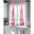 thumbnail image 5 of Valentine's Day Sheer Curtains 54 Inch Length 2 Panels Set for Living Room/Bedroom, Pink Love Gnomes Roses Romantic White Kitchen Curtains Grommet Semi-Sheer Curtains Window Treatments 42"x54"x2, 5 of 7