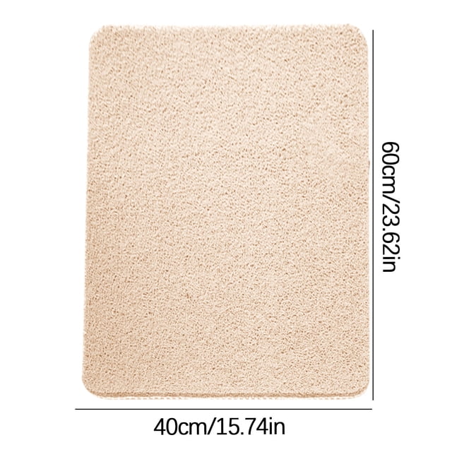 Floor Mat for Bathroom Non-slip Bathing Foot Mat with Silk Ring Design PVC Material 40 cm x 60 cm