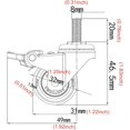 thumbnail image 3 of Gamvdout Furniture Casters with Brake 360 Degree Rotating Threaded Stem Caster Wheel M8/M10 for Office Chair Screws Mute I, 3 of 9