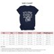thumbnail image 3 of Camiseta de verano con estampado de letras, cuello redondo, manga corta, camiseta informal de gran tamaño con estampado de letras para mujer, azul oscuro (letra blanca) S, 3 of 3