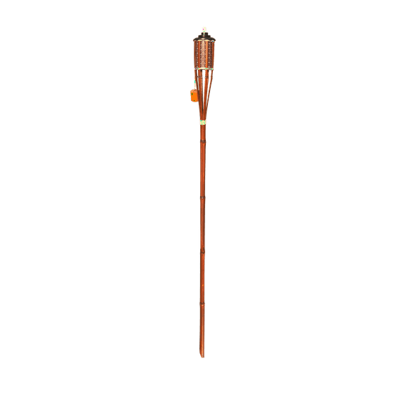 Mainstays 57in Stained Bamboo Yard Torch with Fiberglass Wick, 12fl oz Brown