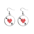 thumbnail image 1 of Valentine's Arror Pierce via Heart Pixel Ear Dangle Silver Drop Earring Jewelry Woman, 1 of 3