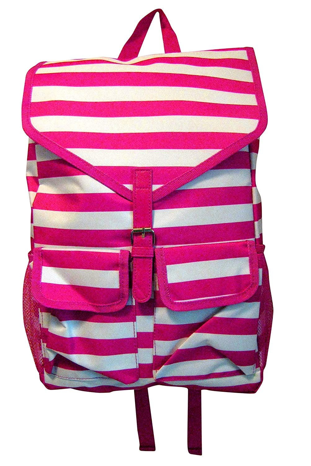 pink striped backpack