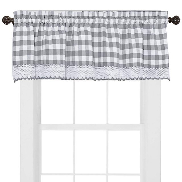 Panel de cortina Sweet Home Collection Buffalo Check Gray
