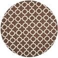 thumbnail image 2 of SAFAVIEH Cambridge Leonard Geometric Wool Area Rug, Dark Brown/Ivory, 6' x 6' Round, 2 of 7
