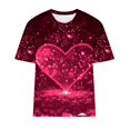 thumbnail image 4 of Fiudx Tops para Mujer Blusa de Manga Corta Estampada a La Moda para Mujer, Blusas Informales con Cuello Redondo, 4 of 4