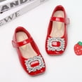 thumbnail image 4 of Zapatos de princesa para niñas con hebilla cuadrada grande de metal y diamantes de imitación, zapatos de boca baja, zapatos de cuero para niños, zapatos de primavera para niños, 4 of 5