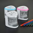 thumbnail image 4 of Multi-functional Automatic Electric Pencil Sharpener Battery Operated with 2 Holes(6-8mm / 9-12mm) for Home School Student Silver, 4 of 7