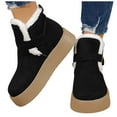 thumbnail image 5 of Xfvqtps Womens Buckle Strap Ankle Boots Fleece Lined Winter Shoes Fashion Chunky Sole Warm Snow Boots for Fall and Winter Casual Outdoor Black, 5 of 9