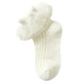 thumbnail image 4 of Povozer Toddler Girls Ruffle Lace Trim Cotton Socks Eyelet Frilly Dress Socks(Yellow,7-9Y), 4 of 4