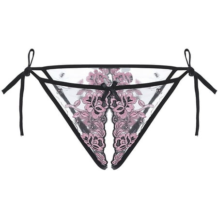 Silk Dress Size 6 Women s Panties Lace Womens Exquisite Embroidered Open Crotch Panties Low Waist Hollow Mesh Thong