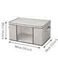 thumbnail image 2 of Fabric Clothes Storage Bin,Clear Window Double Zipper Organizer Box with Reinforced Handles,Foldable Linen Quilt Blanket Storage Container for Closet Bedroom Wardrobe Garage Organizing, 2 of 9