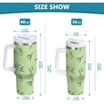 thumbnail image 3 of 30 oz Tumbler with Handle Lid and Straw Insulated Water Tumbler Stainless Steel Water Cup Mug Bottle Reusable Cup Holder Friendly Green Bamboo Leaves, 3 of 6