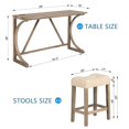 thumbnail image 3 of Tcbosik Small Dining Table Set, 4-Piece Bar Table Set with Charging Station, Counter Height Pub Table & 4 Upholstered Stools for Breakfast Nook, Living Room, Kitchen, Space Saving, Brown, 3 of 9