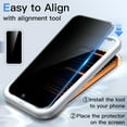 thumbnail image 4 of Privacy Screen Protector for iPhone 17 Pro Max 6.9-Inch with Camera Lens Protector, Anti-Spy Tempered Glass Film, Easy Installation Tool, 2-Pack Each, 4 of 8