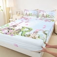 thumbnail image 3 of Homewish Paris Eiffel Tower Twin Sheet Sets 3pcs for Teens Adults,Pink Cherry Blossom Twin Fitted Sheet Microfiber,Romantic Valentine's Day Breathable Flat Sheet,Lightweight Room Decor, 3 of 7