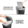 thumbnail image 5 of Glad Link & Sort 12 Gallon Plastic Waste and Recycling Bin with Lid, Black, 5 of 8