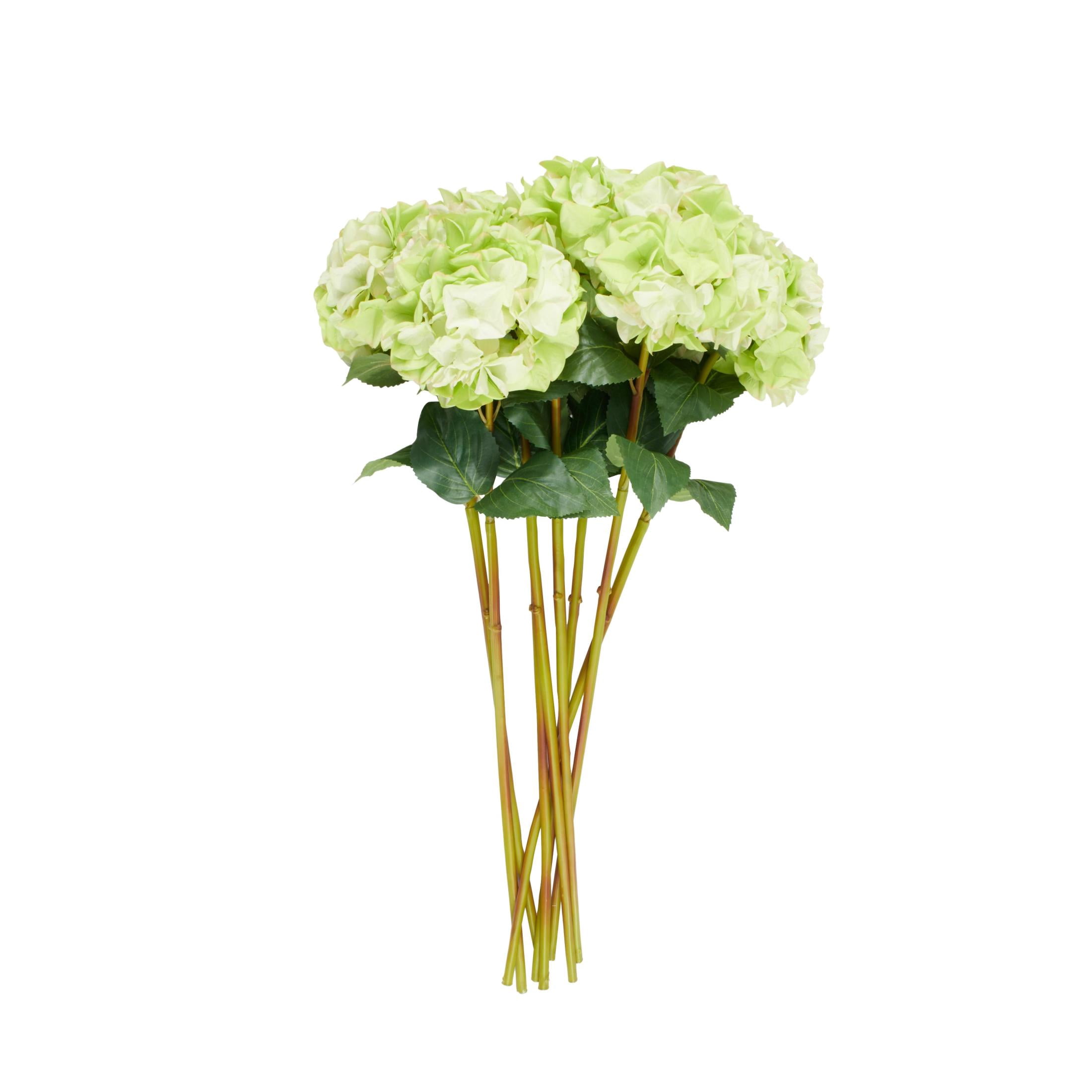 32" Plastic Floral Tall Hydrangea Artificial Flower Stem, by DecMode (8 Count)