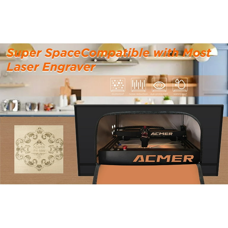 Laser Engraver Enclosure with Filter Vent, Laser Engraving Machine Cover  with LED Lighting, Filter Smog and Odor, Dustproof, Fireproof, Large Size