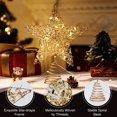 thumbnail image 2 of Adorno para árbol de Navidad con forma de estrella, funciona con pilas, dorado, con temporizador decorativo y rayas plateadas, 20 luces LED navideñas sobre alambre metálico para decoración de interior, 2 of 4