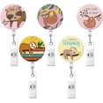 thumbnail image 1 of LAICAIW Retractable Badge Holder Reels with Alligator Clip, Little Sloth, 5 Pack, 1 of 6