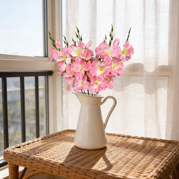 Dusknt 6 Heads Single Artificial Flowers, Realistic Faux Floral Bouquet, Long Lasting Fake Flower Arrangement for Wedding Decor, Home Indoor Decoration, Garden Display and Photography Props